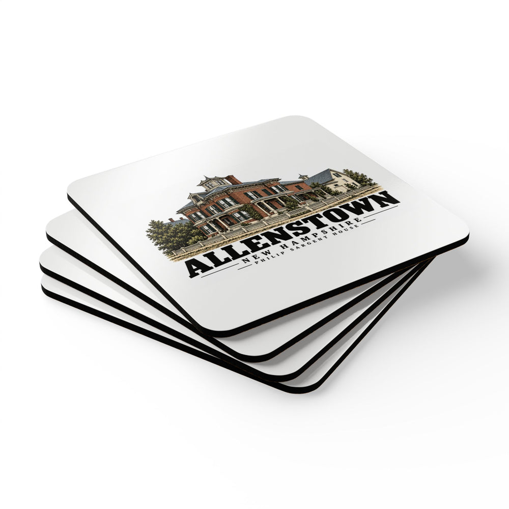 Allenstown Philip Sargent brick residence Cork Back Coaster Set - Merrimack Valley Goods