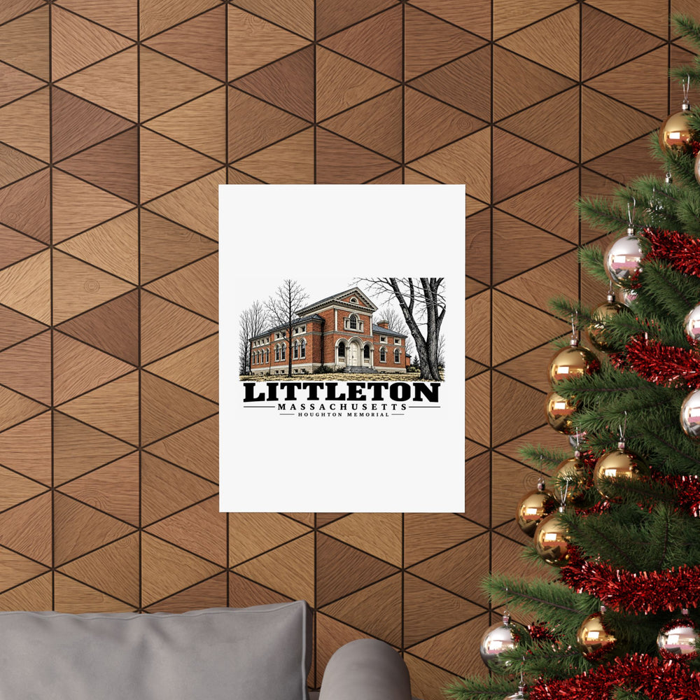 Illustrated Houghton Memorial in Littleton on unframed matte poster