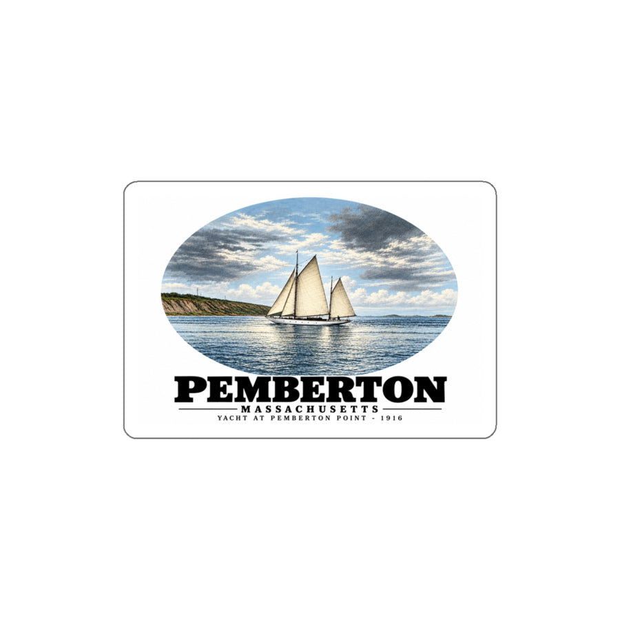 Yacht, Pemberton Hull 4 in White Die-Cut Sticker - Boston Harbor