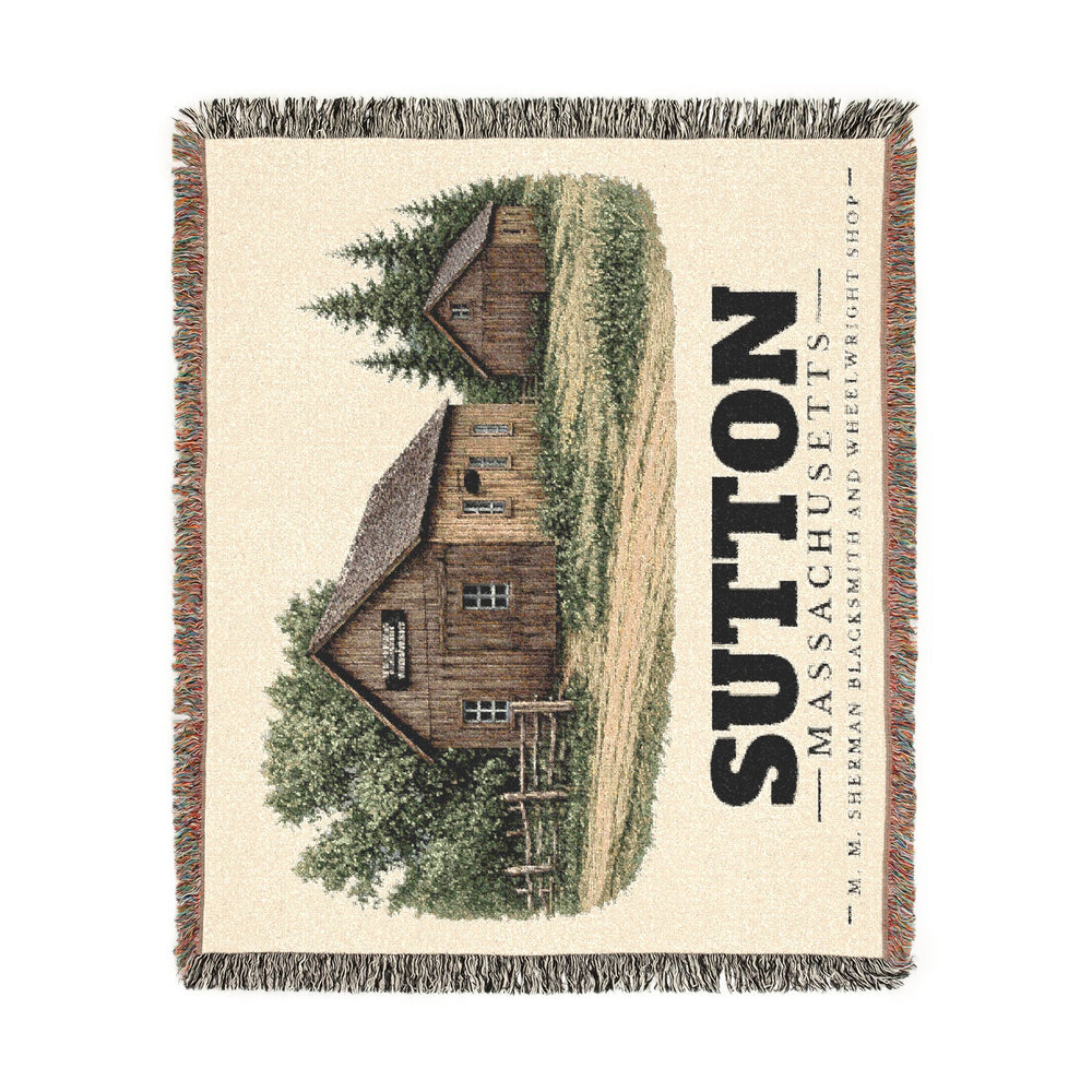 M. M. Sherman Blacksmith and Wheelwright Shop — Sutton, Massachusetts woven blanket, product view 2