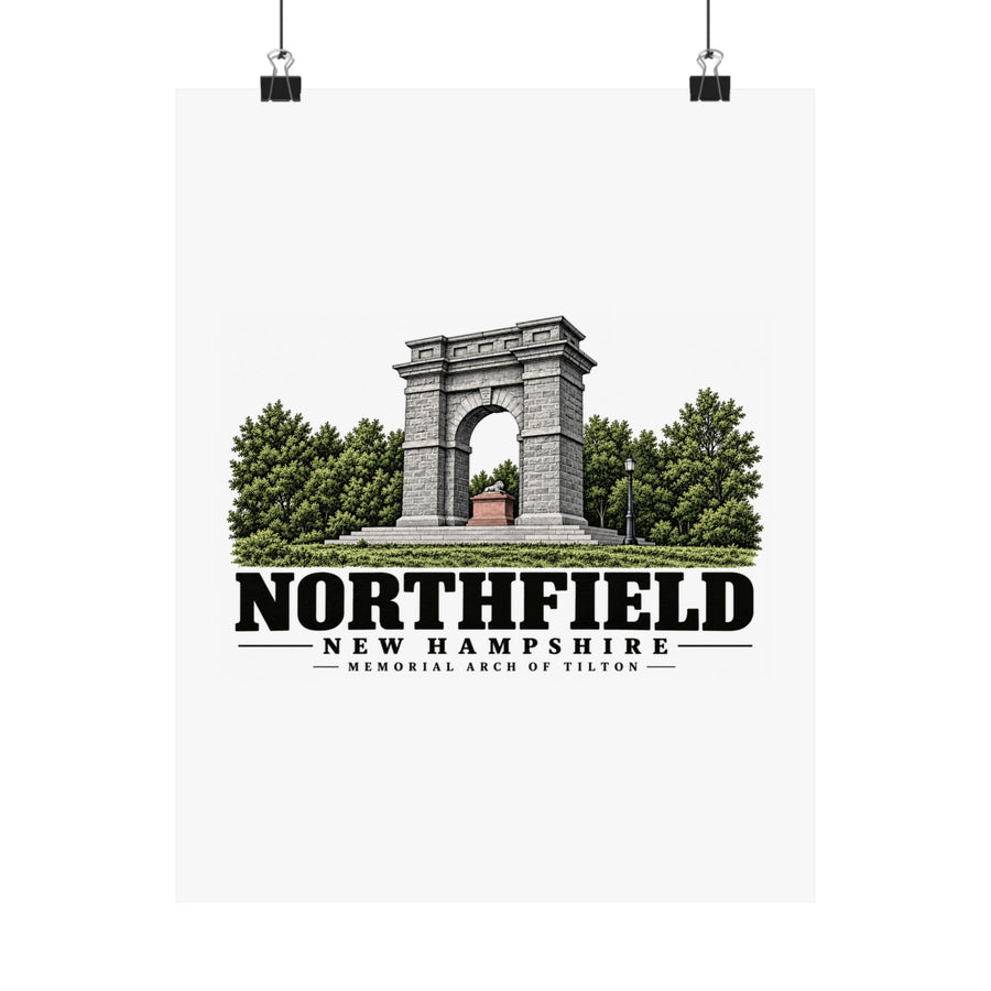 11 x 14 front of Memorial Arch of Tilton matte poster, Northfield, New Hampshire.