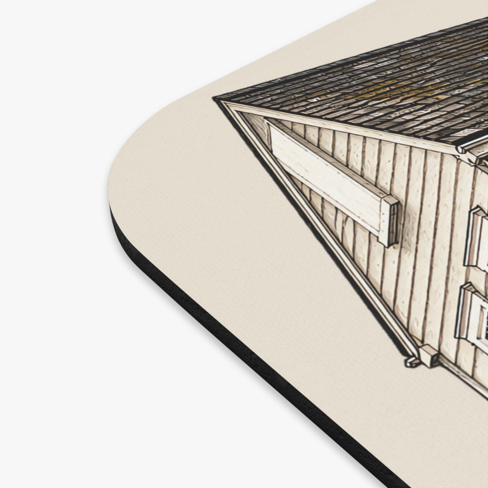 Mendon Olney Cook Artisan Shop mouse pad mockup showing the full illustrated print