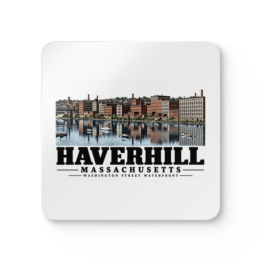 Haverhill Washington Street factory waterfront Cork Back Coaster Set - Merrimack Valley Goods