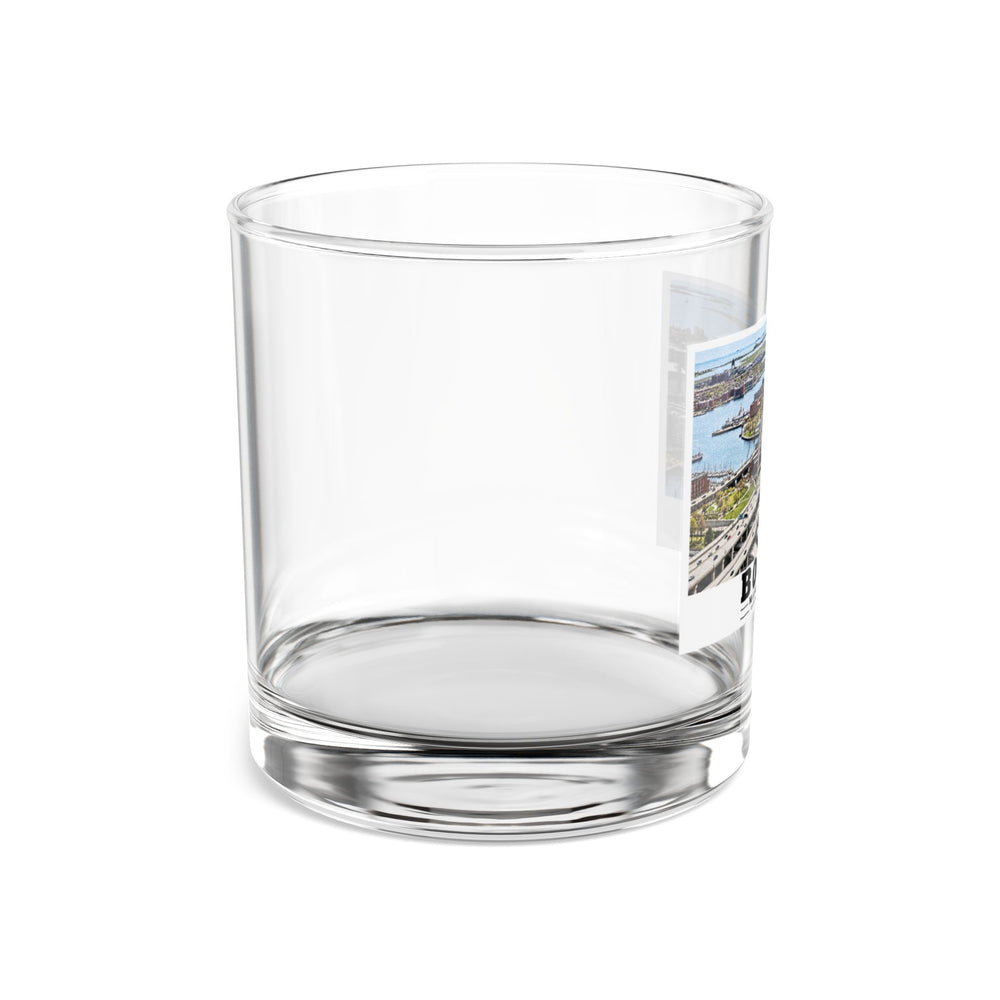 Aerial view of Boston with Zakim Bridge across Charles 10 oz Rocks Glass - Charles River