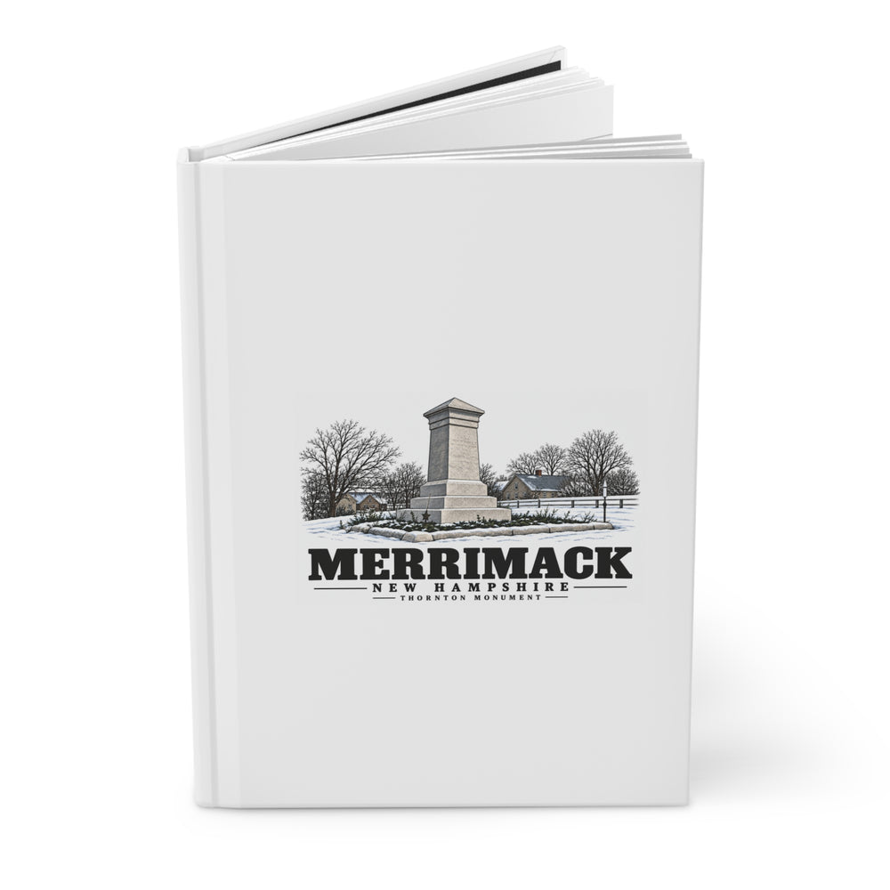 Merrimack The Thornton Monument, winter scene Matte Hardcover Journal - Merrimack Valley Goods