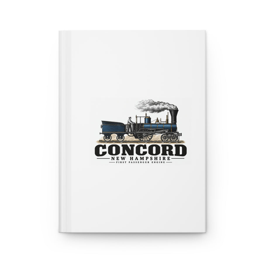 Front cover of First Passenger Engine matte hardcover journal, Concord, New Hampshire.