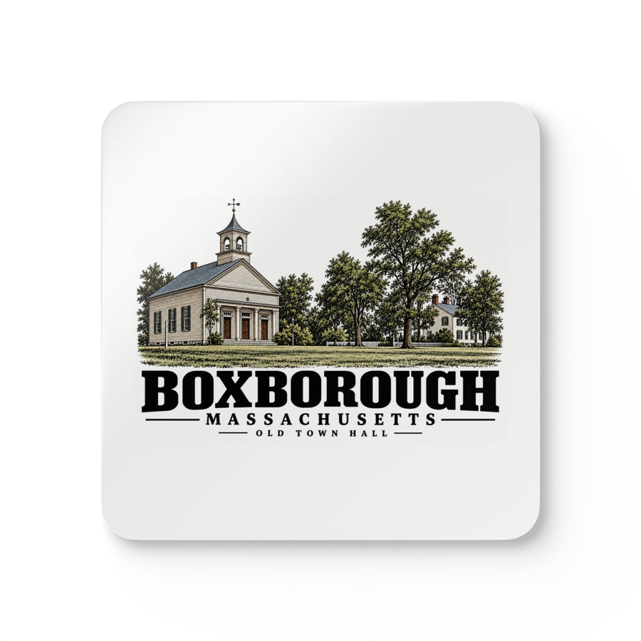 BOXBOROUGH Old Town Hall Cork Back Coaster - Assabet Valley Goods
