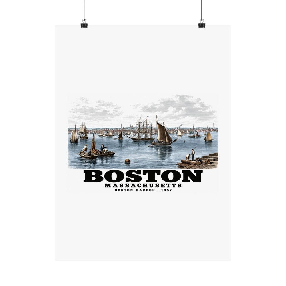 Boston Matte Heritage Poster — 11 × 14 and 18 × 24 in - Boston Harbor