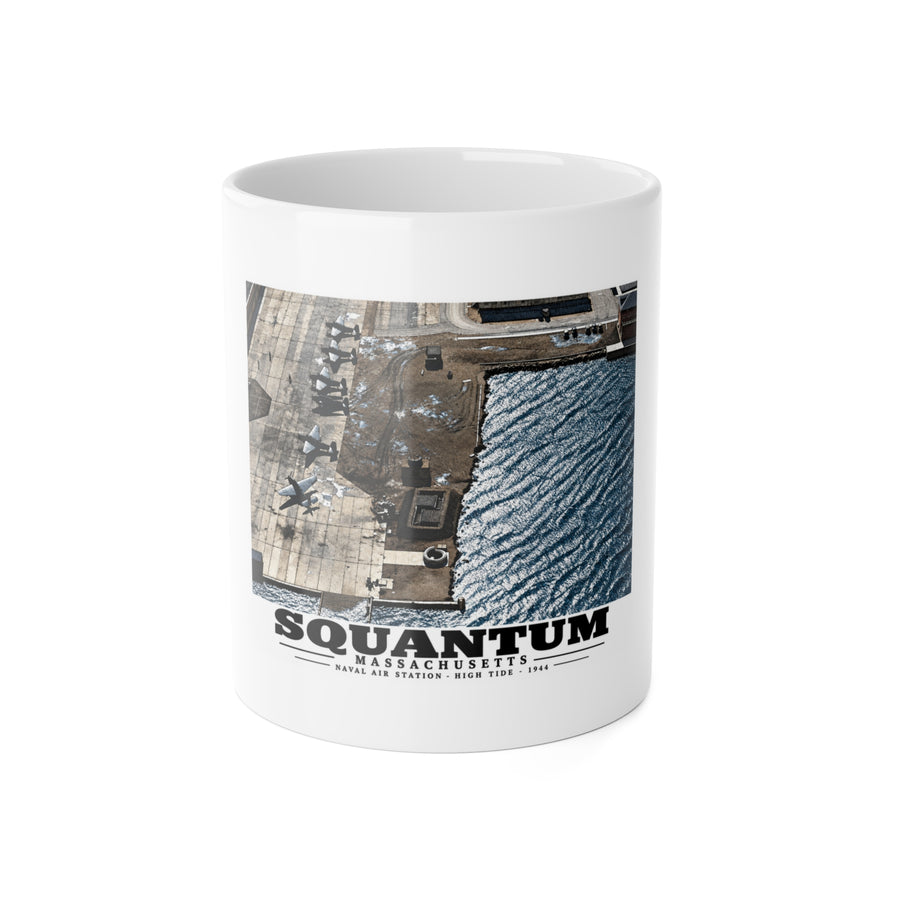 NAS Squantum at high tide 11 oz White Ceramic Mug - Boston Harbor