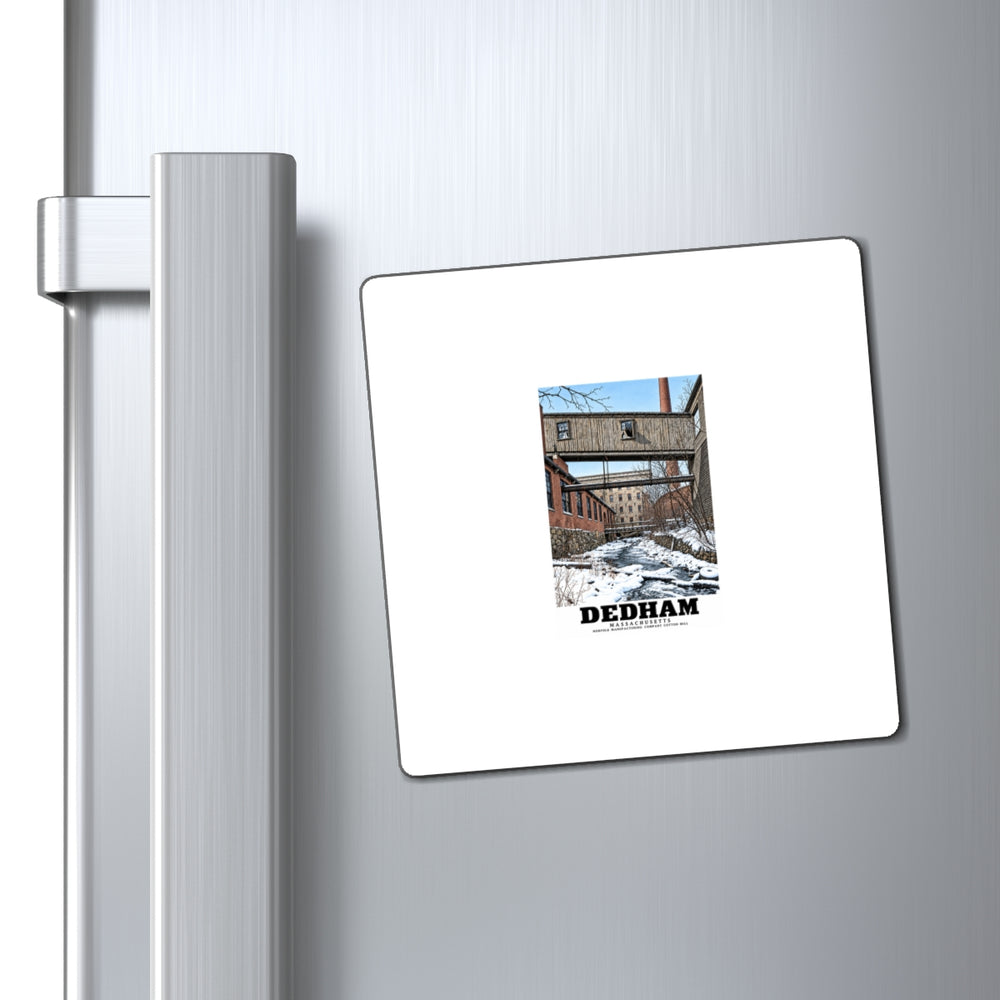 Illustrated Norfolk Manufacturing Company Cotton Mill in Dedham on square magnet