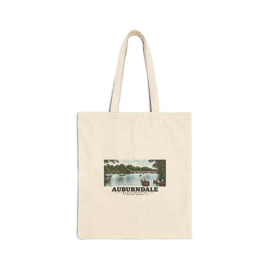 Weston Bridge, Auburndale, Mass. Natural Heavy Canvas Tote - Charles River