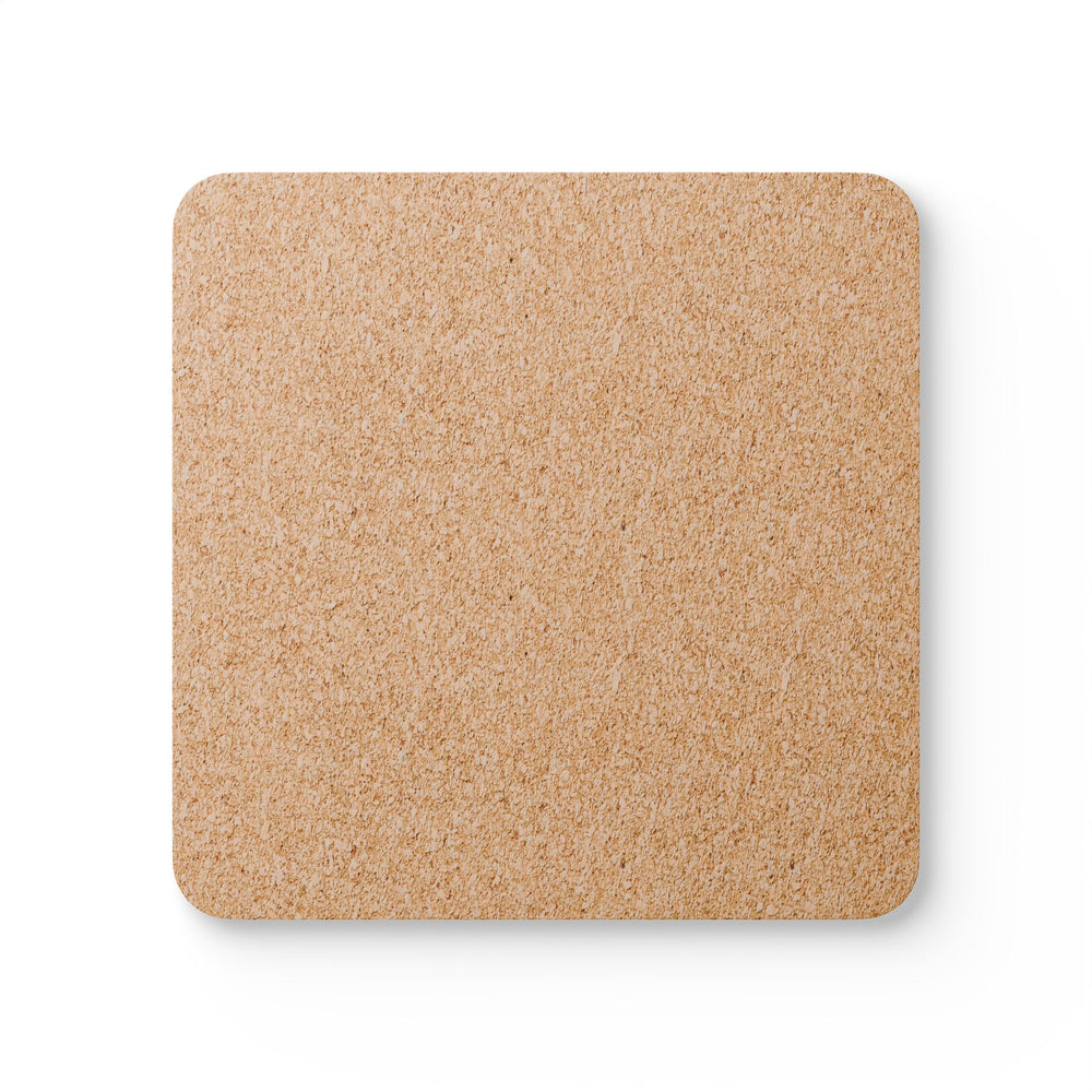 Plain cork reverse of square coaster