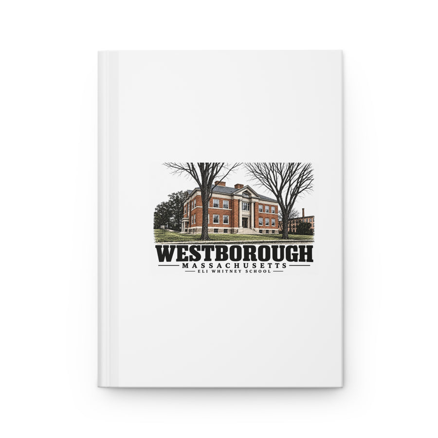 Illustrated Eli Whitney School in Westborough on matte hardcover journal