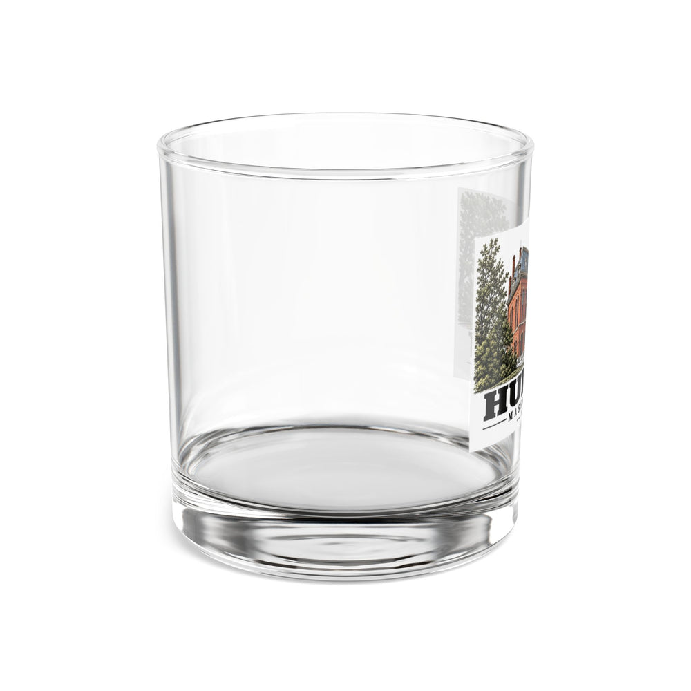 Illustrated Town Hall in Hudson on rocks glass