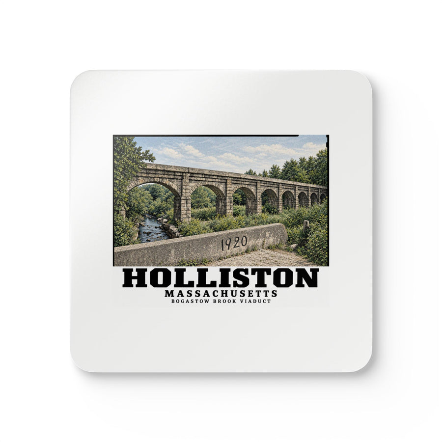 Bogastow Brook Viaduct native survey image - negative number verification required Cork Back Coaster Set - Charles River