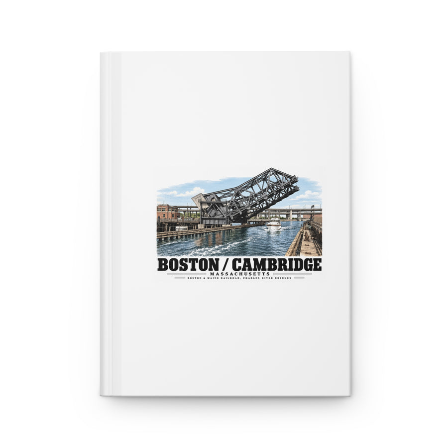 2. GENERAL VIEW SHOWING BRIDGE IN OPEN POSITION - Boston & Maine Railroad, Charles River Bridges, Charles River, North Station vicinity, Boston, Suffolk County, MA Matte Hardcover Journal - Charles...