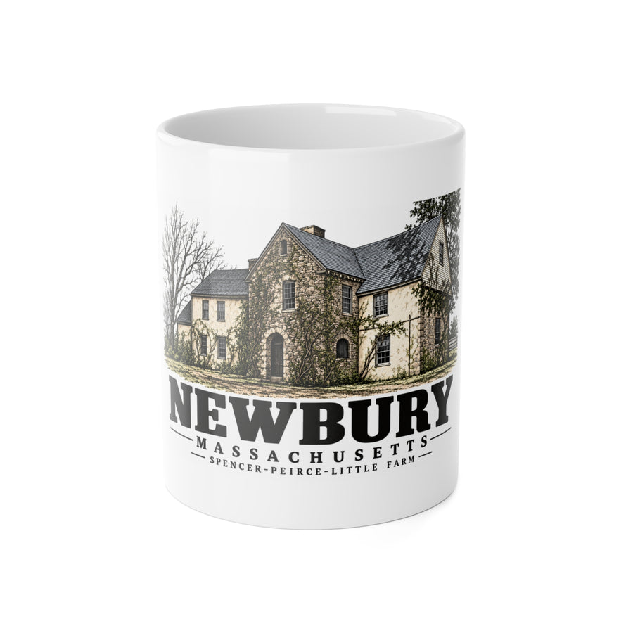 Newbury Spencer–Peirce–Little Farm manor house 11 oz White Ceramic Mug - Merrimack Valley Goods