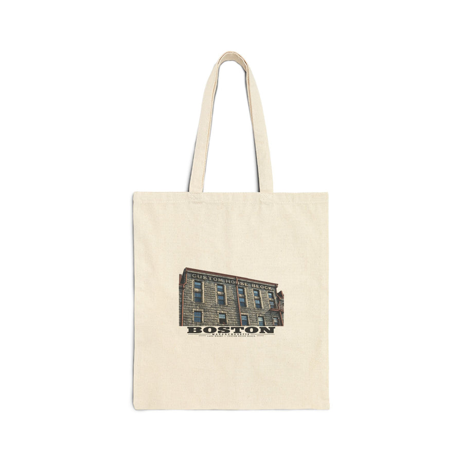 Long Wharf Custom House Block Natural Heavy Canvas Tote - Boston Harbor