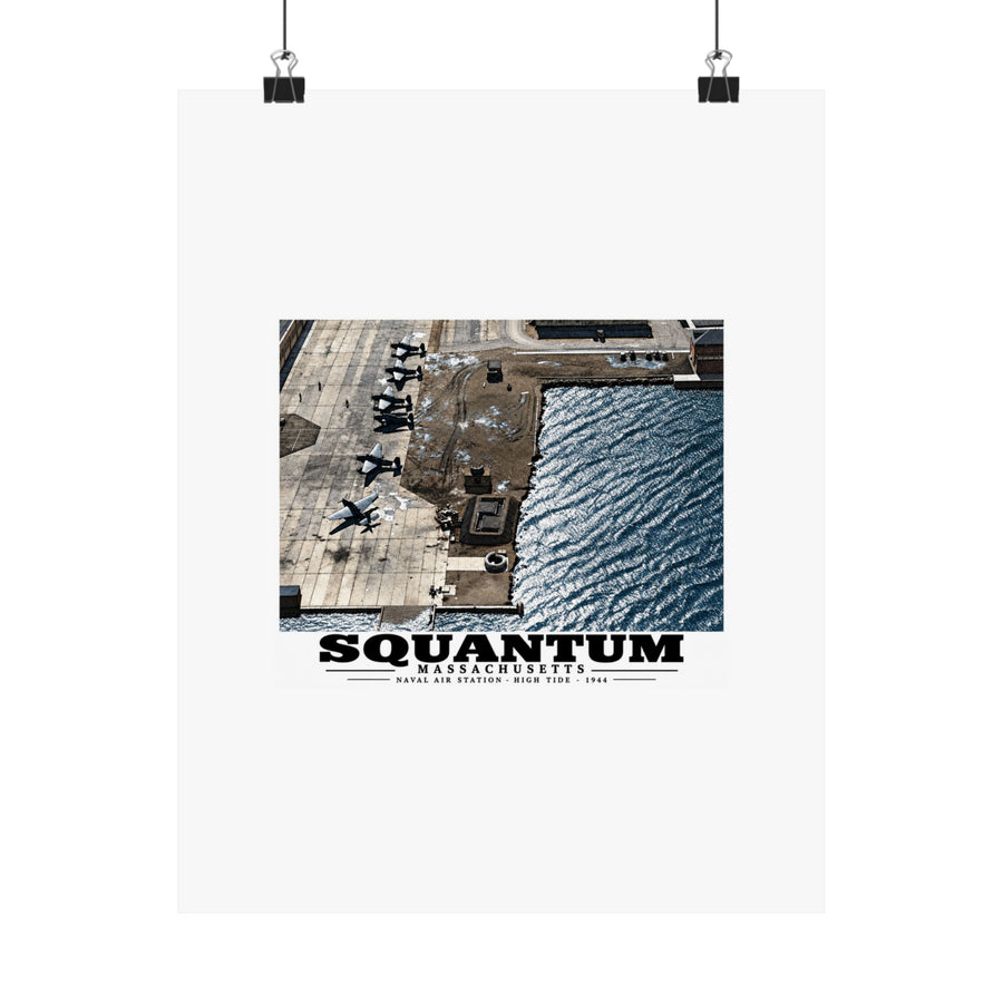 NAS Squantum at high tide Matte Heritage Poster — 11 × 14 and 18 × 24 in - Boston Harbor