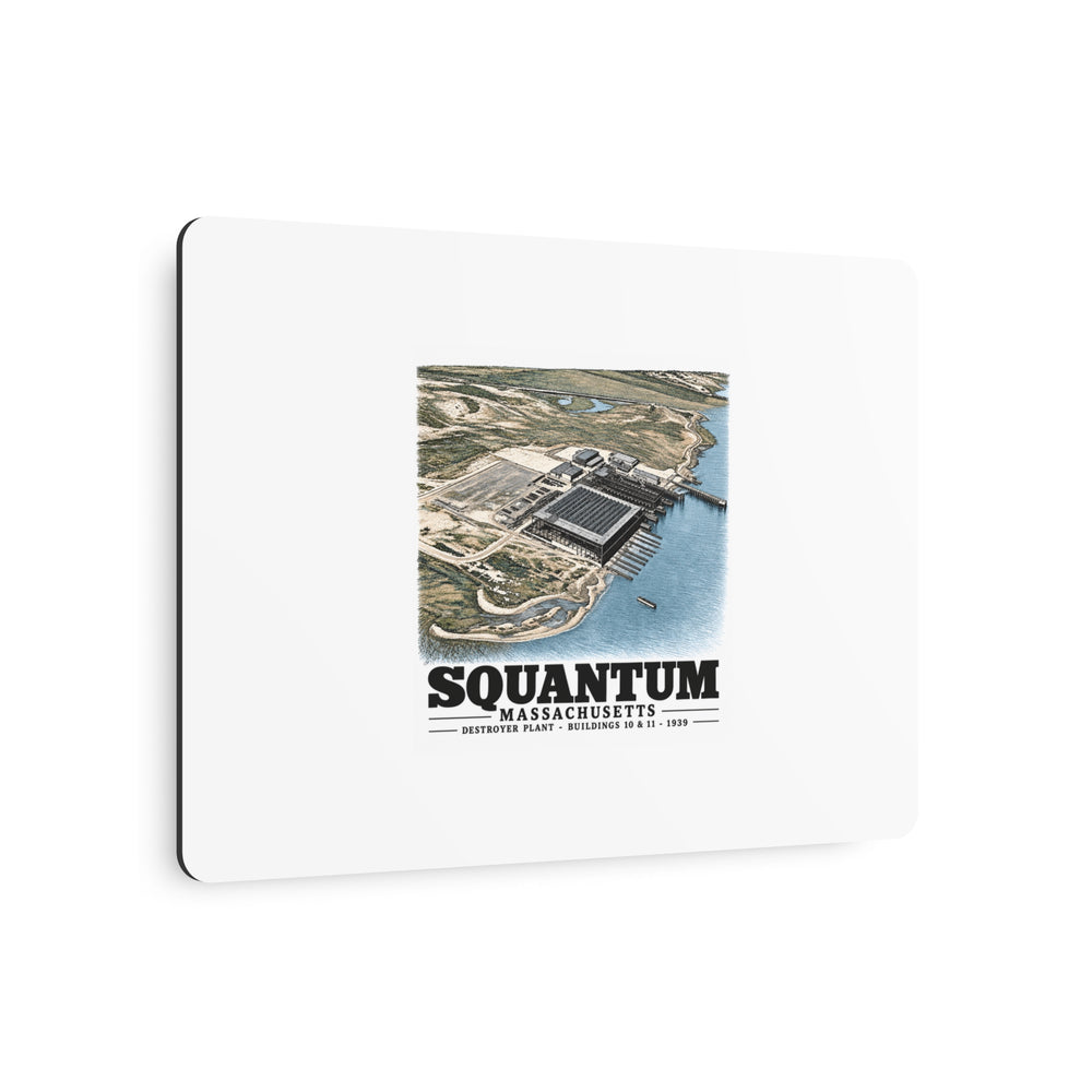 NRAB Squantum looking SWBldg # 10 & 11of former U.S. Destroyer Plant in center foreground 7 × 5 in Horizontal Metal Wall Art - Boston Harbor