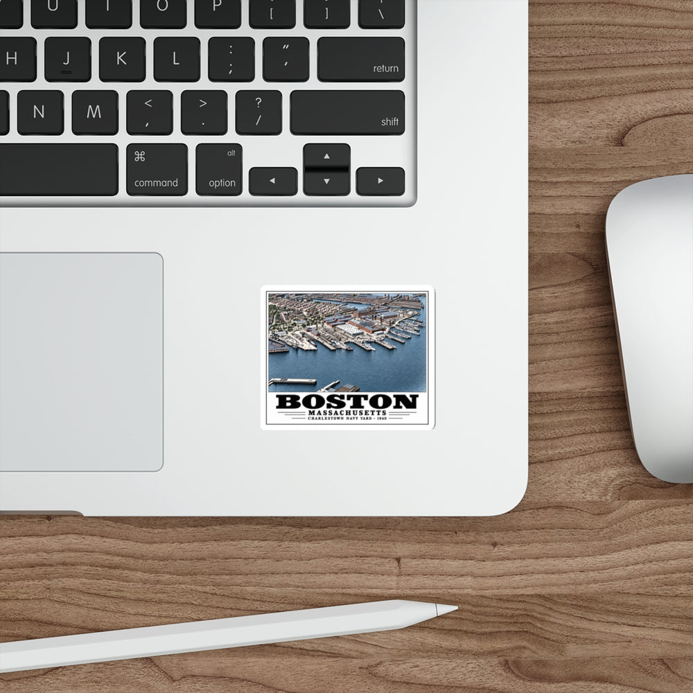 Illustrated Charlestown Navy Yard, June 1940 in Charlestown on die-cut sticker