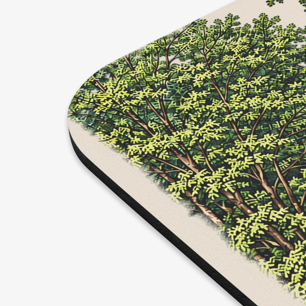 Sutton Manchaug Falls mouse pad mockup showing the full illustrated print