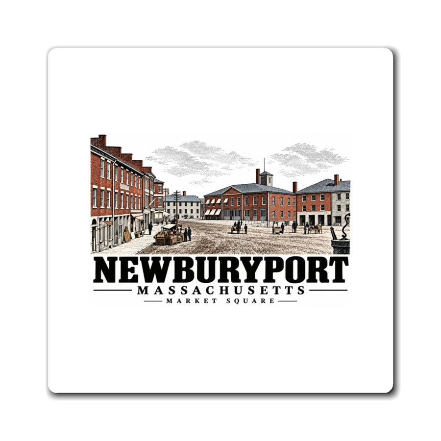 Front of Market Square square vinyl magnet, Newburyport, Massachusetts.