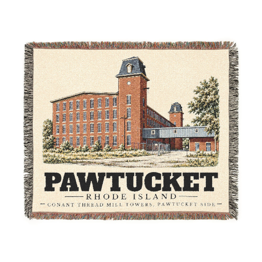 Conant Thread Mill Towers, Pawtucket Side — Pawtucket, Rhode Island woven blanket, product view 1