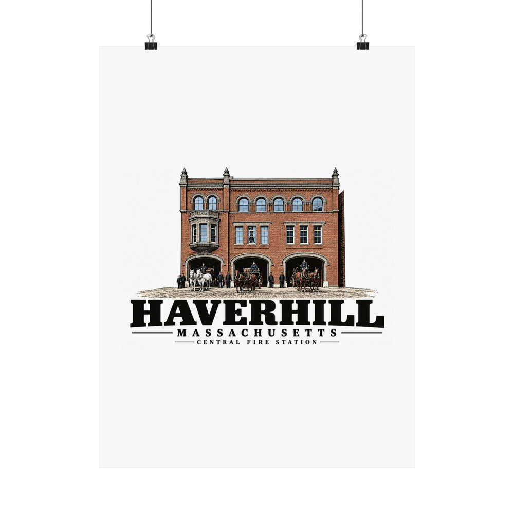 18 x 24 front of Central Fire Station matte poster, Haverhill, Massachusetts.