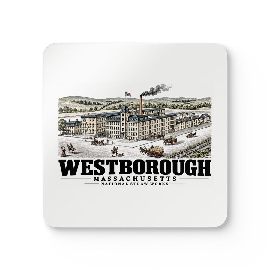WESTBOROUGH National Straw Works Cork Back Coaster Set - Assabet Valley Goods