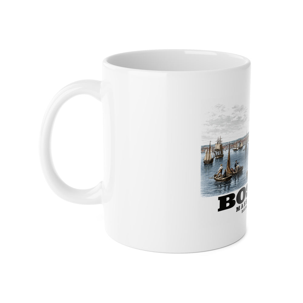 Boston 11 oz White Ceramic Mug - Boston Harbor