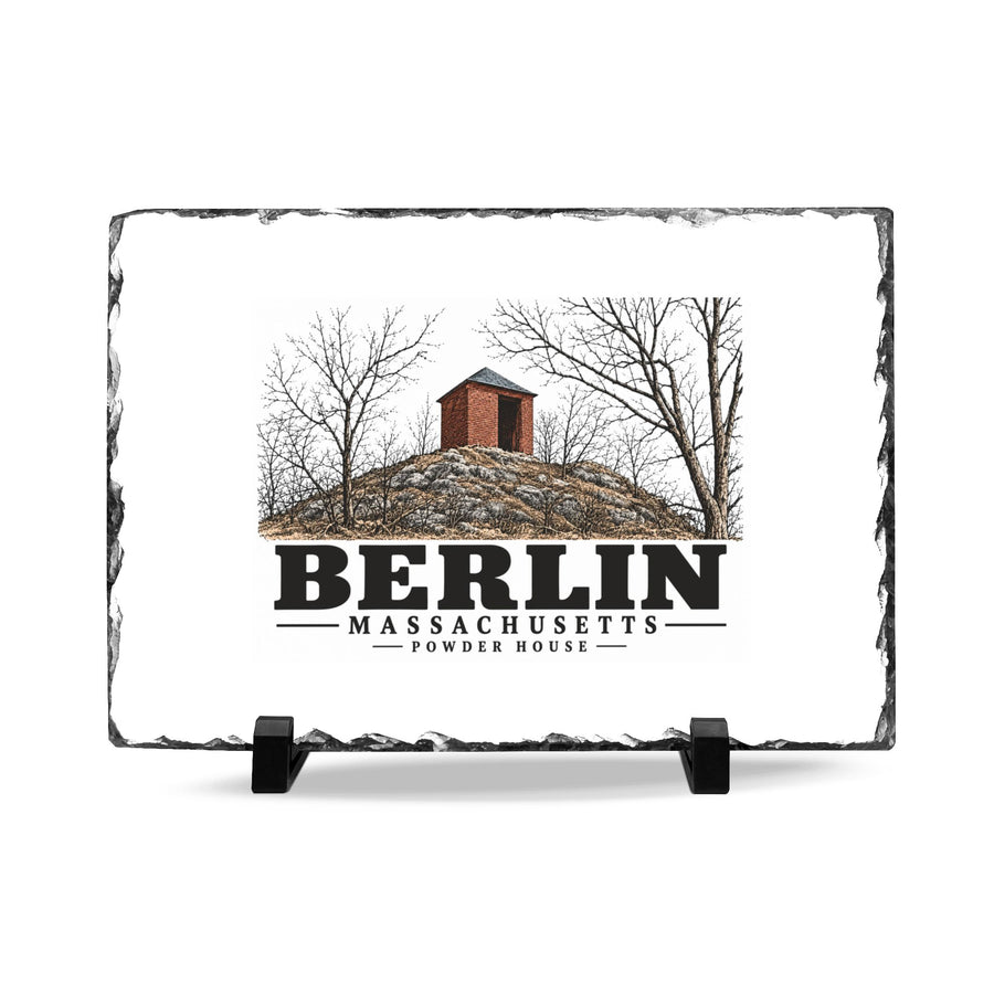 Illustrated Powder House in Berlin on slate desk plaque