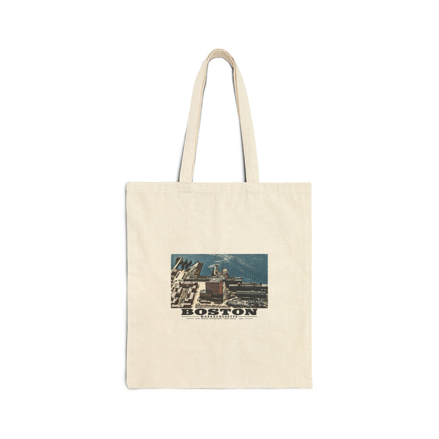 Maritime Coal Co., East Boston, MA -from North 1000 ft. Natural Heavy Canvas Tote - Boston Harbor