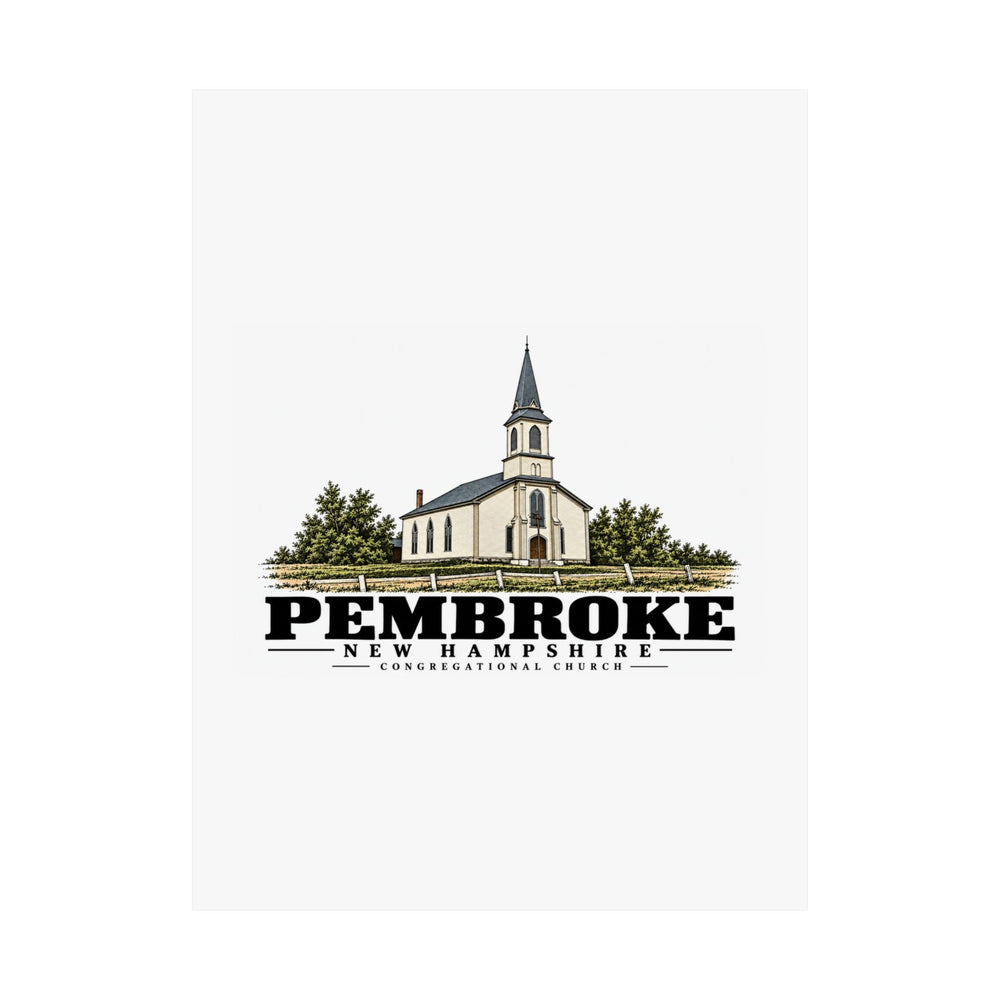 18 x 24 unclipped front of Congregational Church matte poster, Pembroke, New Hampshire.