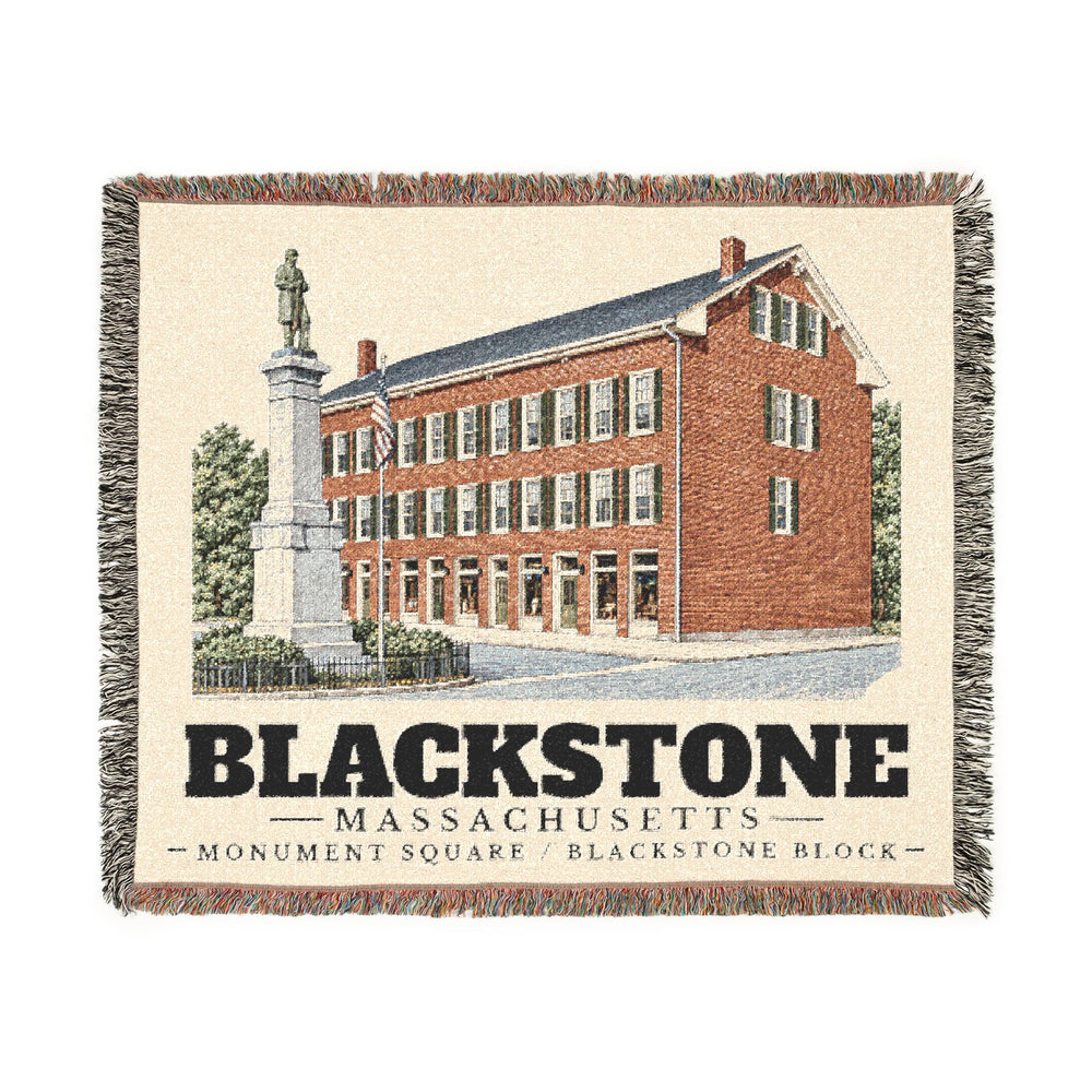 Monument Square / Blackstone Block — Blackstone, Massachusetts woven blanket, product view 1