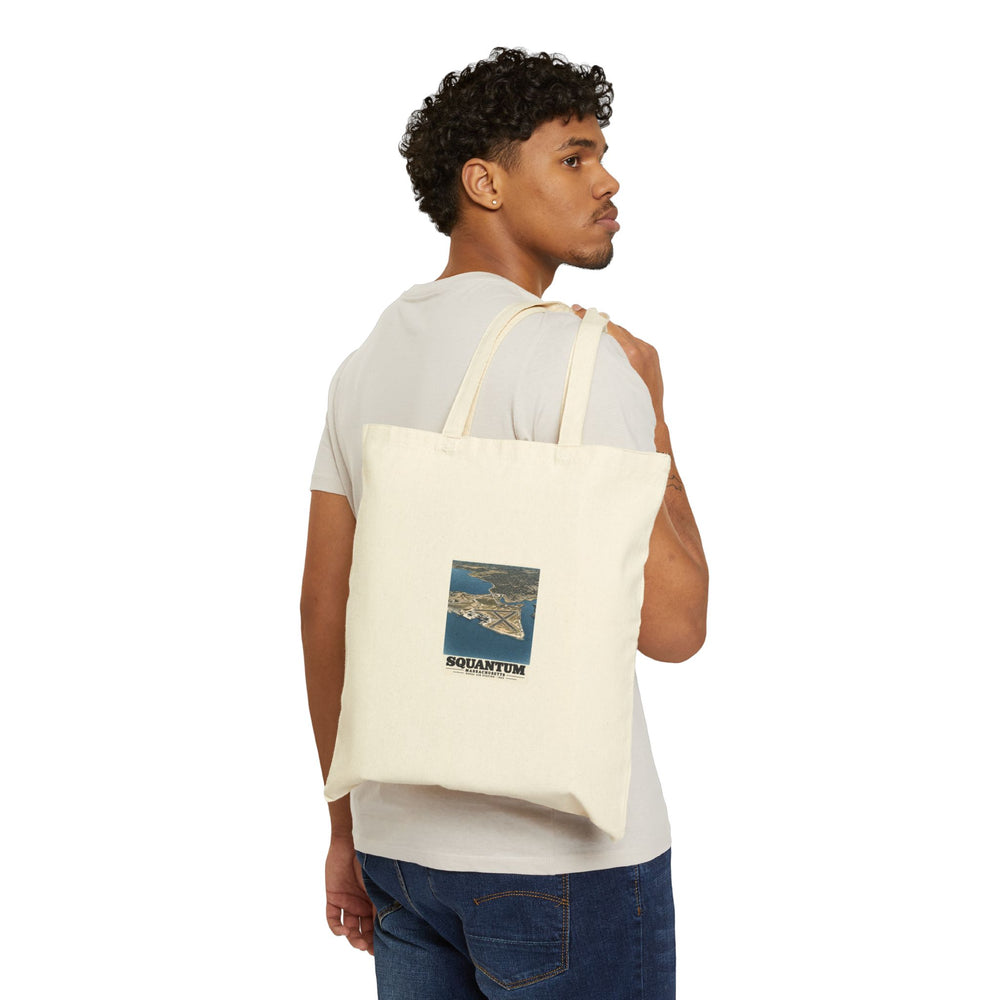 U.S. Naval Air Station, Squantum, MA Natural Heavy Canvas Tote - Boston Harbor