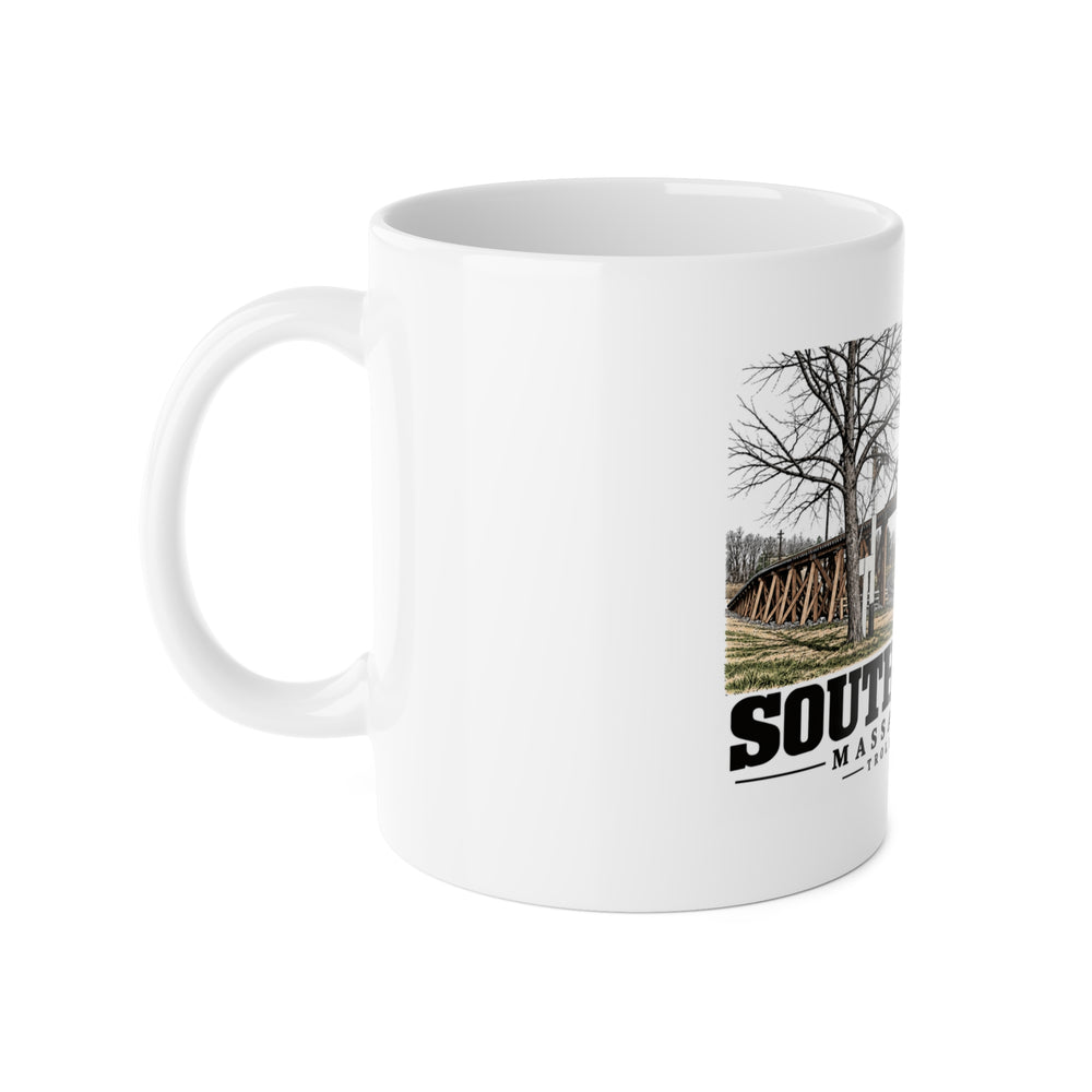 Illustrated Trolley Trestle in South Bolton on ceramic mug
