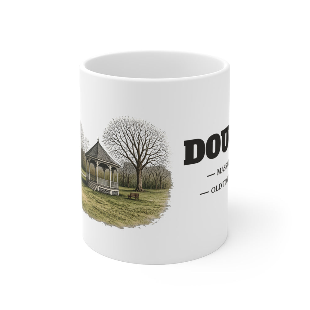Douglas Old Town Common 11 oz ceramic mug — artwork view, handle left — Familiar History