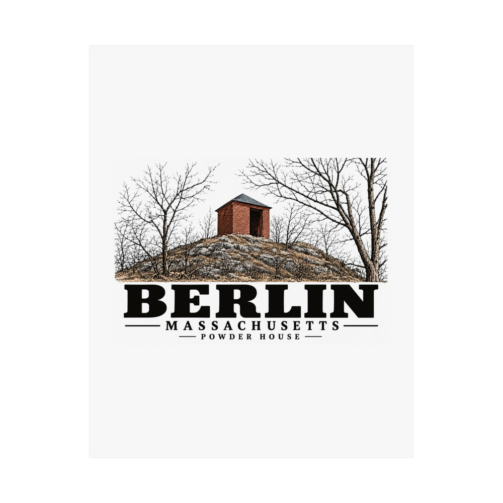Illustrated Powder House in Berlin on unframed matte poster
