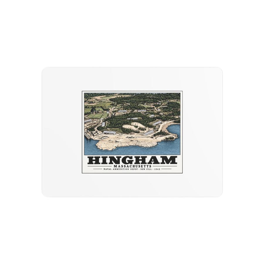 Construction progress New fill USNAD, Hingham, MA 7 × 5 in Horizontal Metal Wall Art - Boston Harbor