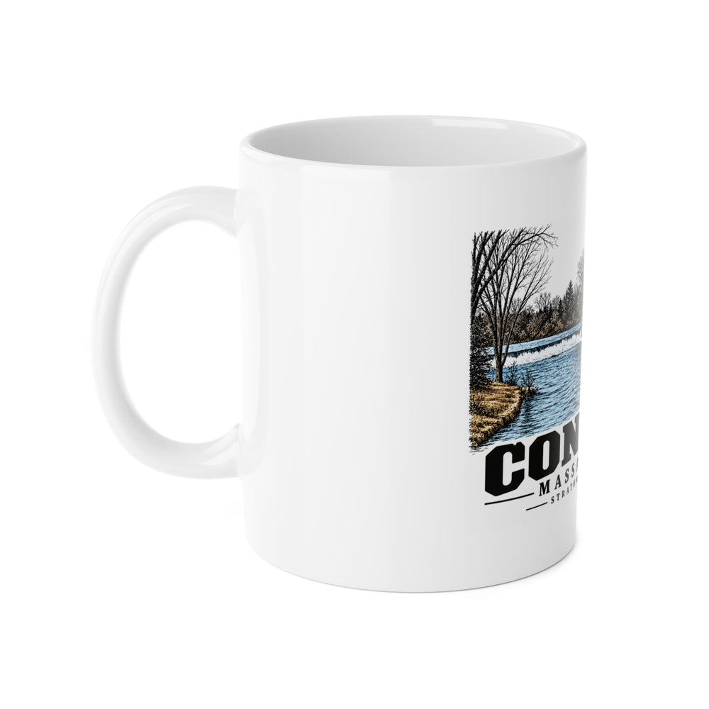 Illustrated Strathmore Mill Falls in Concord on ceramic mug