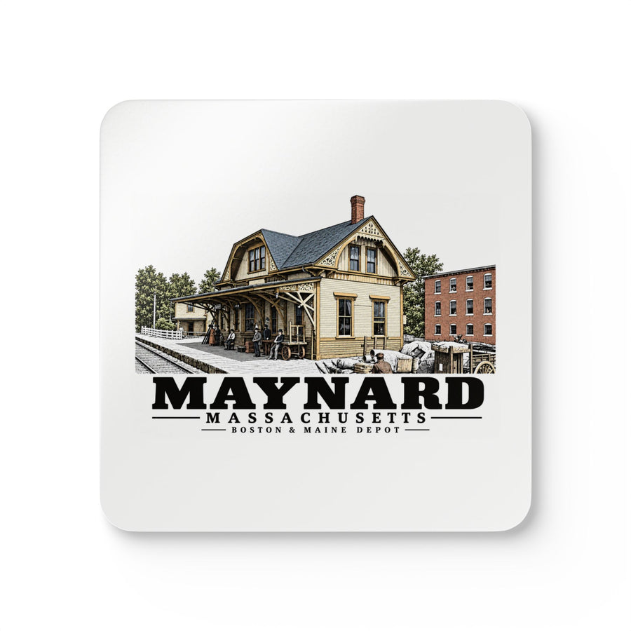 MAYNARD Boston & Maine Depot Cork Back Coaster Set - Assabet Valley Goods