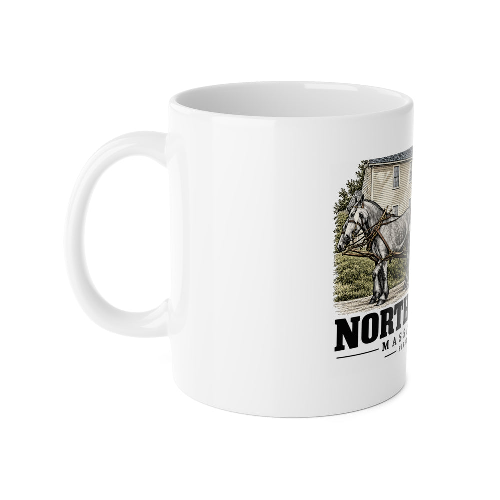 NORTHBOROUGH First Fire Engine 11 oz White Ceramic Mug - Assabet Valley Goods