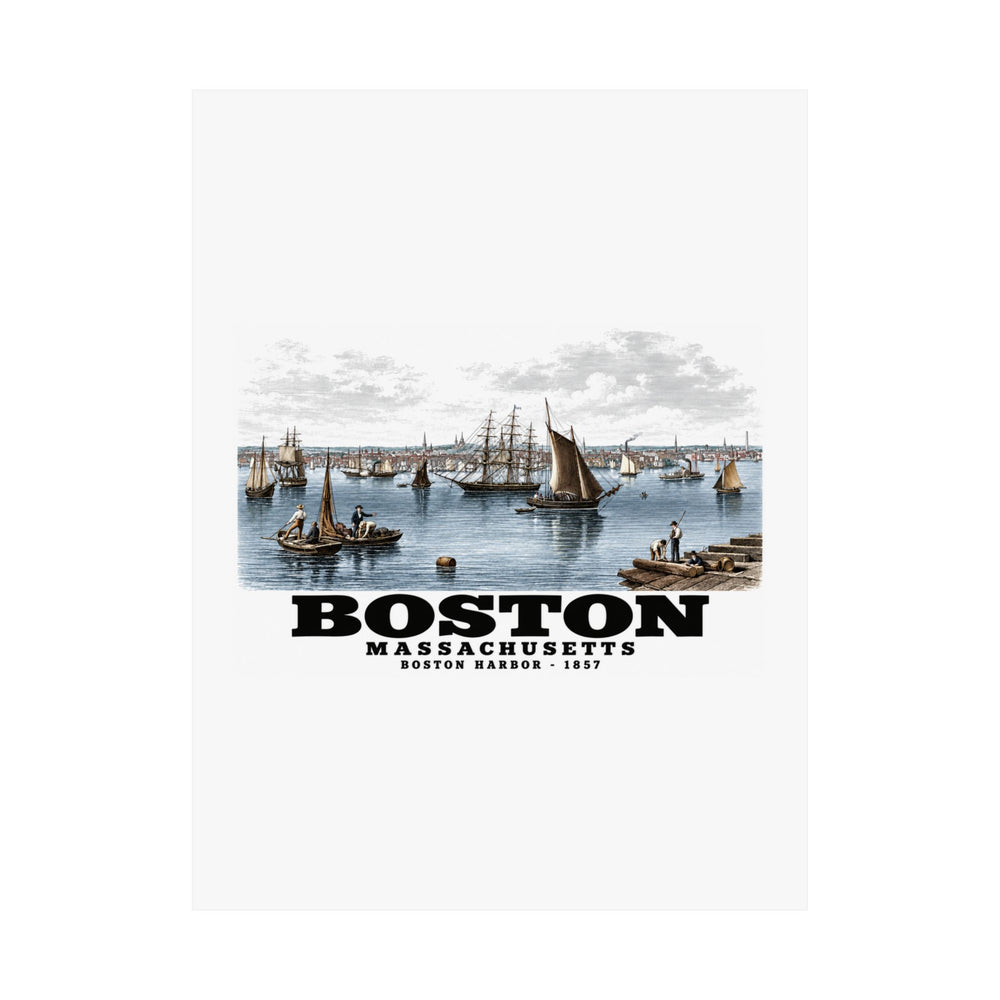 Boston Matte Heritage Poster — 11 × 14 and 18 × 24 in - Boston Harbor
