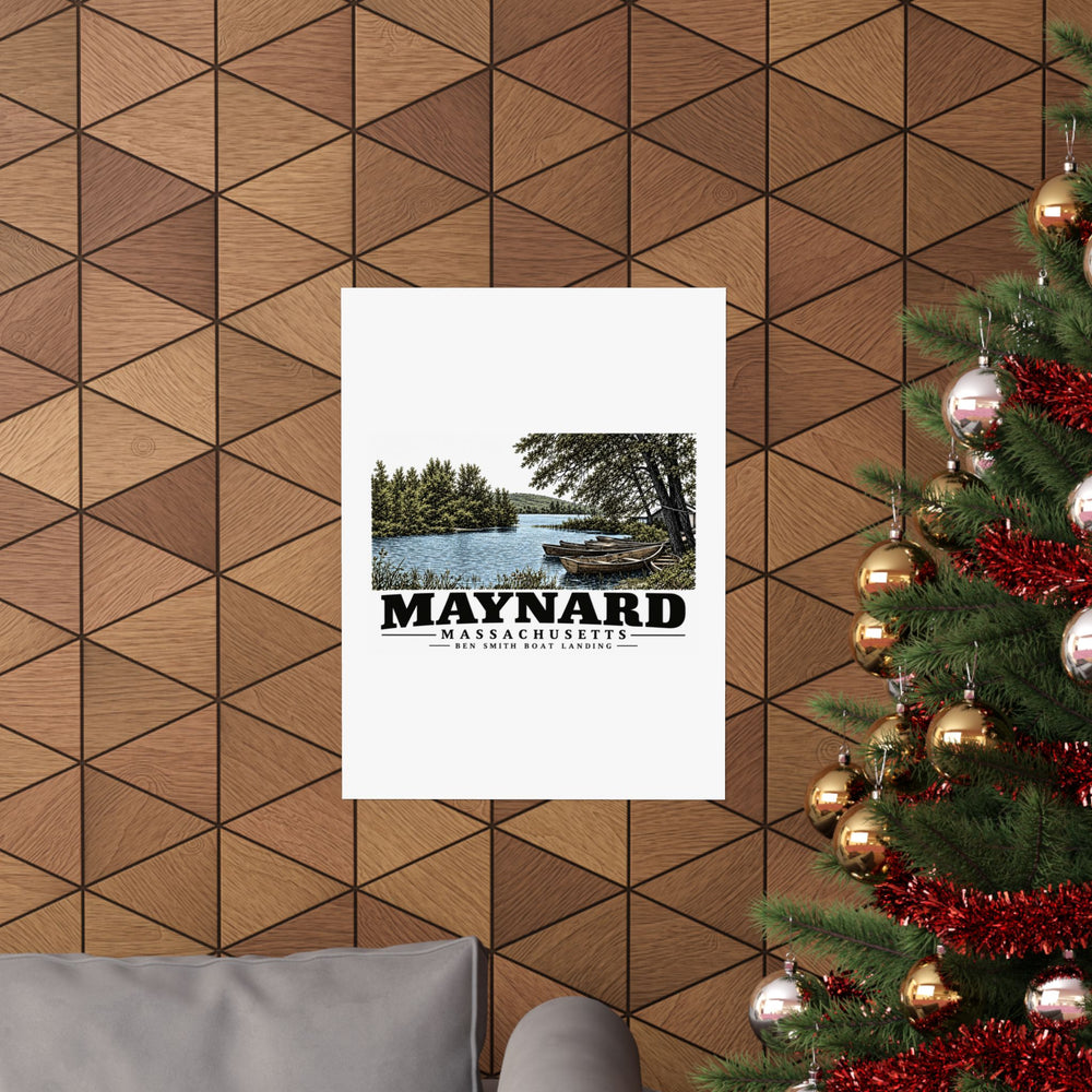 Illustrated Ben Smith Boat Landing in Maynard on unframed matte poster
