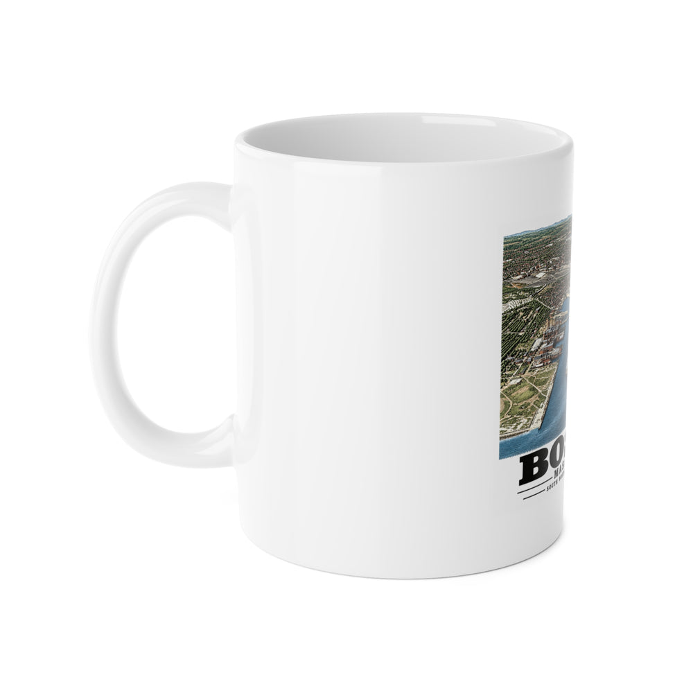 Navy Yard Annex, So. Boston, MA from East, 3000 feet 11 oz White Ceramic Mug - Boston Harbor
