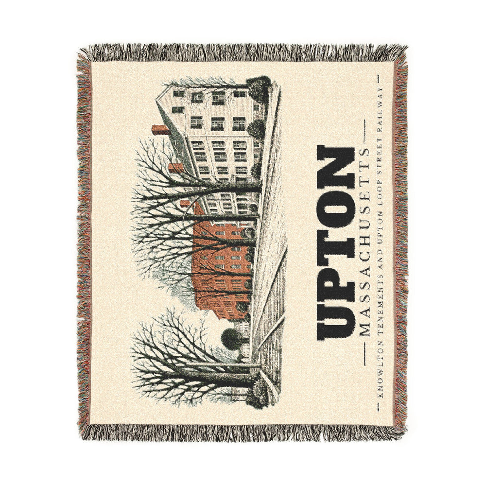Knowlton Tenements and Upton Loop Street Railway — Upton, Massachusetts woven blanket, product view 2