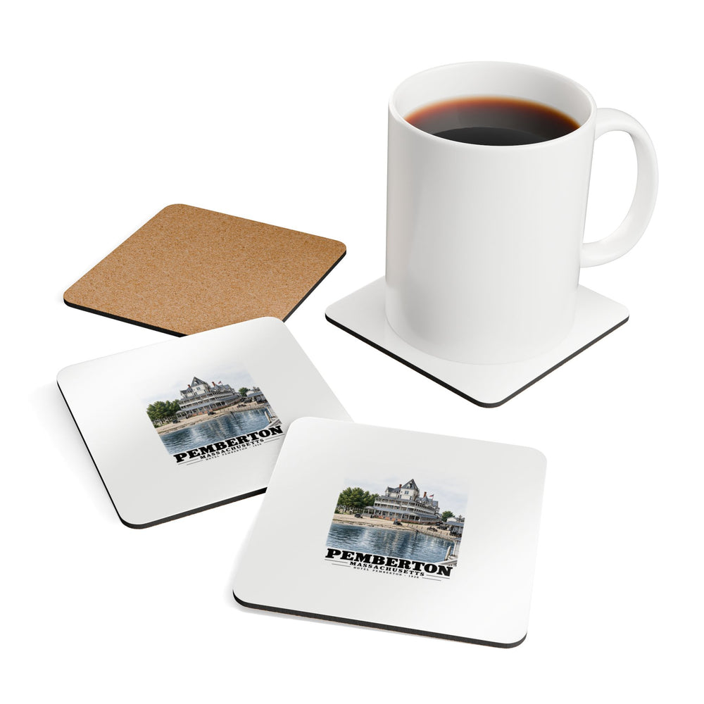 Hotel Pemberton, Nantasket Cork Back Coaster Set - Boston Harbor