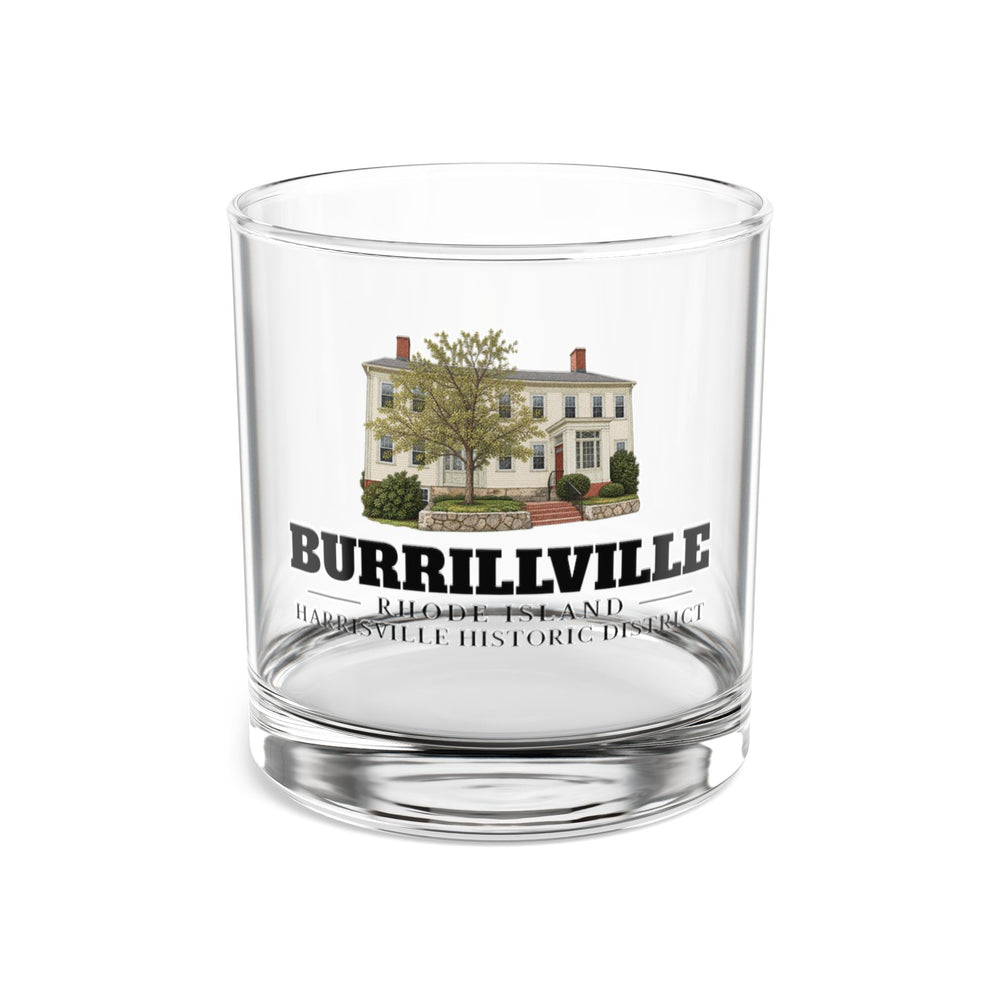 Front view of Burrillville Harrisville Historic District 10 oz Rocks Glass