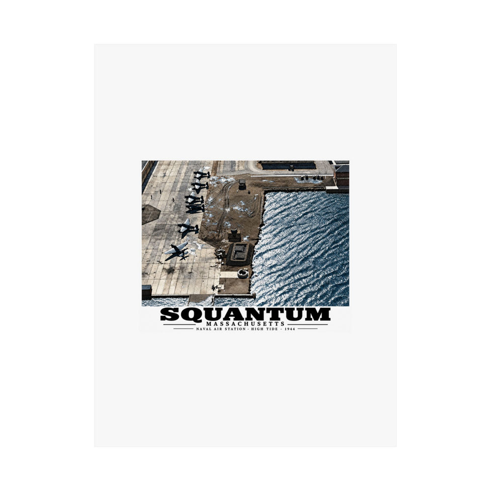 NAS Squantum at high tide Matte Heritage Poster — 11 × 14 and 18 × 24 in - Boston Harbor